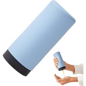 حامل صابون الأطباق لحوض المطبخ، 8 أونصة، موزع صابون رغوي دائري قابل لإعادة الملء، زجاجات الشامبو والبلسم، زجاجة ضغط من السيليكون مقاومة للماء للحمام (اللون: أبيض) in Kuwait