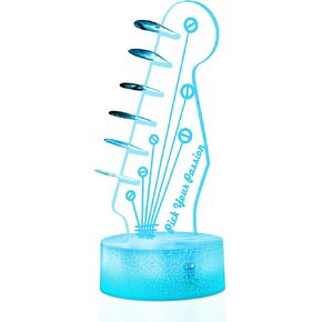 Acoustic Guitar Night Light & LED Pick Holder with Remote Control and Timer, 3D Optical Illusion Lamp and Storage Display for Picks, Gift for Guitar Players and Music Lovers in Kuwait