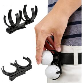 2PCS Golf Ball Holder for Bag - Quick Release Golf Ball Retriever & Tee Holder with Clip, Durable Golf Bag Accessories, Golf Gifts for Men - Fits Stand, Carry & Cart Bags for Easy Access on Course in Kuwait