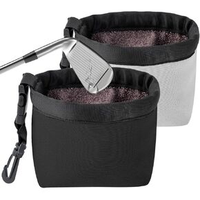 عبوتان من حقيبة تنظيف نادي الجولف وكرة الجولف، جيب محمول لغسالة كرة الجولف مع بطانة من الألياف الدقيقة المقاومة للماء، حقيبة حامل لتنظيف كرة الجولف من النيوبرين مع مشبك حلقة تسلق - أفضل هدية لإكسسوارات الجولف in Kuwait