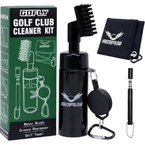 Gofly Golf Club Cleaning Kit, Golf Club Brush & Golf Groove Sharpener & Absorbent Golf Towel, Leak-proof Stretchable Press-Spray Golf Club Cleaner, Golf Gifts for Men, Essential Accessories for Golfer in Kuwait