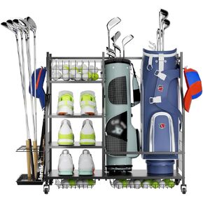 ROOMTEC Golf Bag Storage Garage Organizer,Golf Club Bag Storage Rack for Garage, Extra Storage Rack for Golf Clubs,Golf Bag Organizer Fit for Garage,Shed,Basement in Kuwait