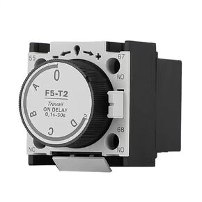 F5-T2 موصل الطاقة الصناعية، كتلة الاتصال المساعدة لتأخير وقت التيار المتردد، نطاق التوقيت 0.1 ثانية - 30 ثانية، أسود وفضي (F5-D4) in Kuwait