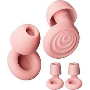 سدادات أذن لإلغاء ضوضاء النوم، سدادات أذن للحفلات الموسيقية قابلة لإعادة الاستخدام لتقليل الضوضاء الناعمة للنوم والتركيز والسفر والعمل والدراجة النارية، مع 6 أطراف أذن من السيليكون و6 أطراف أذن إسفنجية (وردي) in Kuwait