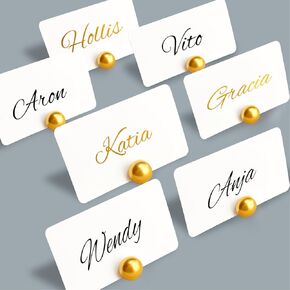 24pcs Pearl Place Card Holders Bulk Elegant Table Name Card Holders for Wedding, Buffet Food Labels, Party Seating Display, Name Tag (Gold Pearl) in Saudi Arabia