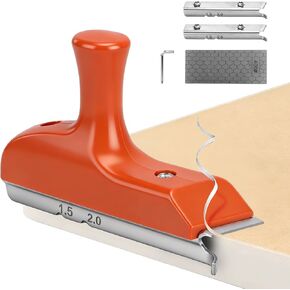 ماكينة تشذيب حواف 3 في 1 مع شفرتين بديلتين وحجر شحذ، قاطع حواف يدوي لـ 0.3-2 مم من مادة ABS وPVC، أداة شطب R1.5/R2 للحواف المستقيمة والخارجية المنحنية in Kuwait