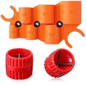 3PCS Pipe Deburring Tool Kit with 1/4'' to 1'' Depth Gauge and 2Pcs 1/8'' to 1-5/8'' Inner/Outer Reamer Tubing Chamfer Tool for Copper PVC PEX PPR CPVC PERT Brass Aluminum in Saudi Arabia