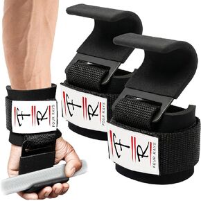 Weight Lifting Hooks with Wrist Straps Heavy Duty, Padded Grip Power Hooks for Deadlifts, Pull Ups, Shrugs & Rows, Non-Slip Gym Lifting Straps for Men & Women Bodybuilding Training Accessories in Saudi Arabia