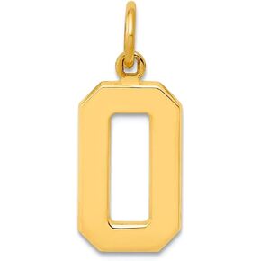 JewelryWeb 9mm 10K الذهب الأصفر المصقول متوسطة التلميع الرياضية رقم قلادة سحر قلادة للنساء in Kuwait
