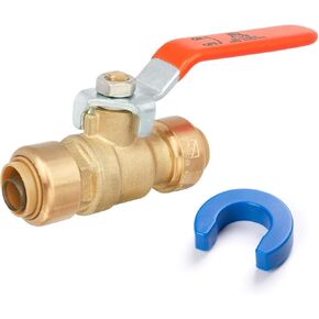 3/4 بوصة دفع لتوصيل صمام كروي، تركيبات سباكة نحاسية للنحاس، CPVC، أنابيب PEX، مع تقوية مطورة، مشبك فصل متضمن، معتمد من NSF وUPC، خالي من الرصاص، عبوتان in Kuwait