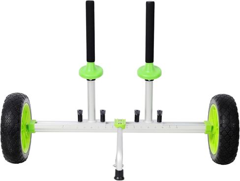 Sit On Kayak Cart, Heavy-Duty Plug-in Cart Dolly with 10 Inch PU Wheels,Width Adjustable Green Aluminium Frame for Versatile Fit Outdoor Use Weather-Resistant Design in Saudi Arabia