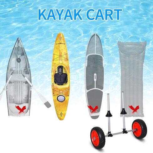 Soozier Universal Kayak Cart, Trolley Trailer Kayak Wheels with Strong Aluminum Frame, Adjustable Width Crossbar, & Large Tires in Saudi Arabia