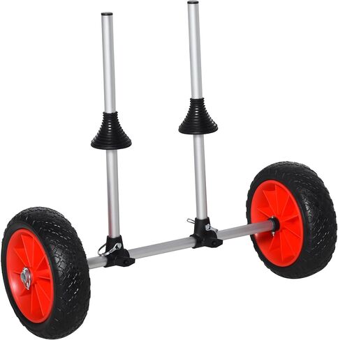Soozier Universal Kayak Cart, Trolley Trailer Kayak Wheels with Strong Aluminum Frame, Adjustable Width Crossbar, & Large Tires in Saudi Arabia