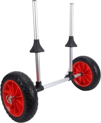 Diydeg Foldable Kayak Cart, Aluminum Alloy Frame Canoe Trolley Carrier with Rubber Wheels, Lightweight Compact Kayak Accessories for Camping Trips and Road Travels Water Adventure in Saudi Arabia