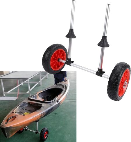 Diydeg Foldable Kayak Cart, Aluminum Alloy Frame Canoe Trolley Carrier with Rubber Wheels, Lightweight Compact Kayak Accessories for Camping Trips and Road Travels Water Adventure in Saudi Arabia