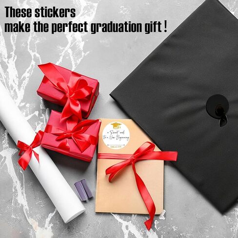 40 Pcs Graduation Labels, 20 Round Stickers 20 Rectangular Sticker Labels, A Sweet Ending to A New Beginning, Class of 2025 Graduates Party Favor Graduation Gifts Accessories and Decor. in Kuwait