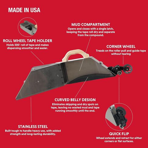 Semi-Automatic Even Flow Banjo w/Wheel Kit | Advance Equipment MFG Co. | Inside 90° Corner Hand Flusher & FREE 12" Mud Pan Mixer | Kit 35637 | 100+ Years Family Owned USA Made in Kuwait