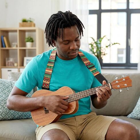 5 Pack Ukulele Straps with Endpin, Adjustable Ukulele Shoulder Straps, Ethnic Style ABS Strap (0.46mm Thick) with 4 Picks, Ukulele Accessories in Kuwait