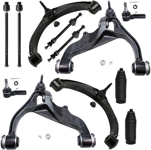Detroit Axle - 4WD Front Upper Lower Control Arms + Inner Outer Tie Rods Sway Bars Suspension Kit Replacement for 2009-2012 Dodge Ram 1500 in Saudi Arabia