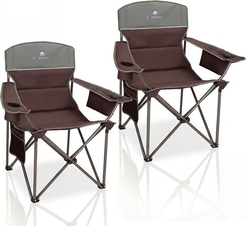 Folding Camping Chairs 2 Pack:Oversized Padded Lawn Chair for Adult,Collapsible for Outdoor,Camp,Fishing & Garden,350-lbs Capacity,American Flag in Kuwait