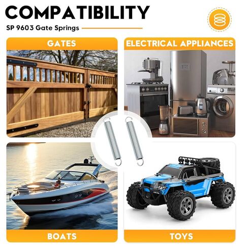 9603 Gate Springs, 0.035 GA x 1/4 in. x 1-7/8 in., Single Loop Open, Nickel-Plated Finish, Spring Steel Construction, 4-Pack in Kuwait