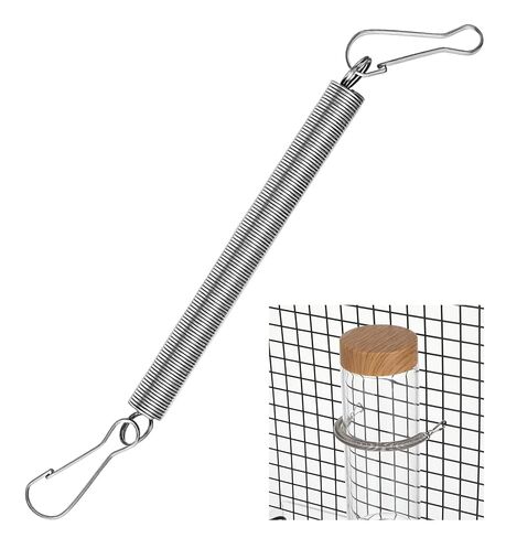 8Pcs Extension Springs with Hook Ends, 4.5 Inch Stainless Steel Extension Spring Clip for Rabbit Hamster Water Dispenser, Drinking Bottle Holder (2 Clips Included) in Saudi Arabia