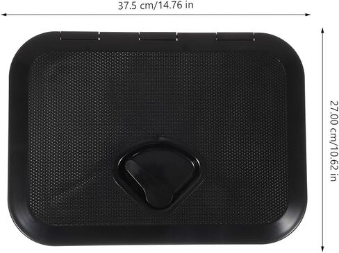 Marine Deck Cover, Boat Deck Hatch Lid, 14.7" X 10.6" Replacement Rv Decks with 180° Lid & Non-Slip Lids, Waterproof Abs Access Hatch for Yacht, Rv, Boat Floor & Storage Compartment, Black in Saudi Arabia