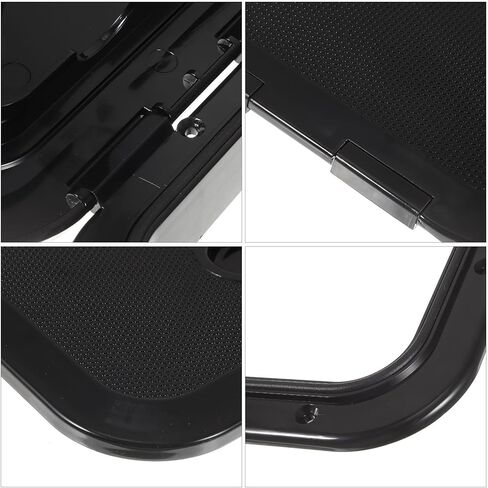 Marine Deck Cover, Boat Deck Hatch Lid, 14.7" X 10.6" Replacement Rv Decks with 180° Lid & Non-Slip Lids, Waterproof Abs Access Hatch for Yacht, Rv, Boat Floor & Storage Compartment, Black in Saudi Arabia