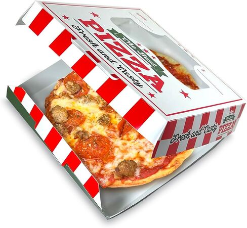 صندوق بيتزا فردي محدث | علبة بيتزا صغيرة يمكن التخلص منها بنافذة شفافة | صدفي سهل، سميك وقوي | مقاوم للدهون، آمن للاستخدام في الميكروويف والفريزر | 200/علبة (6 بوصة طول × 6 بوصة عرض × 1.75 بوصة ارتفاع) in Kuwait