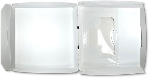 صندوق بيتزا فردي محدث | علبة بيتزا صغيرة يمكن التخلص منها بنافذة شفافة | صدفي سهل، سميك وقوي | مقاوم للدهون، آمن للاستخدام في الميكروويف والفريزر | 200/علبة (6 بوصة طول × 6 بوصة عرض × 1.75 بوصة ارتفاع) in Kuwait