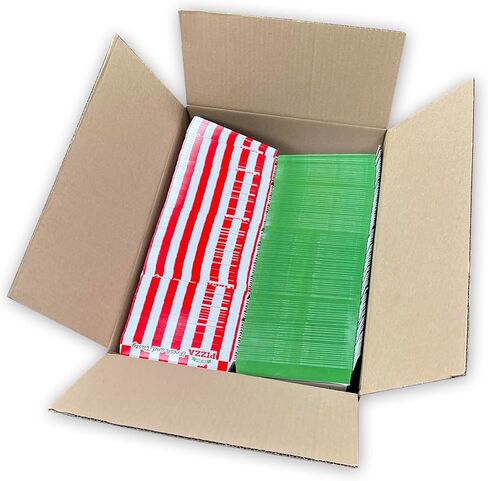 صندوق بيتزا فردي محدث | علبة بيتزا صغيرة يمكن التخلص منها بنافذة شفافة | صدفي سهل، سميك وقوي | مقاوم للدهون، آمن للاستخدام في الميكروويف والفريزر | 200/علبة (6 بوصة طول × 6 بوصة عرض × 1.75 بوصة ارتفاع) in Kuwait