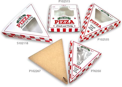 صندوق بيتزا فردي محدث | علبة بيتزا صغيرة يمكن التخلص منها بنافذة شفافة | صدفي سهل، سميك وقوي | مقاوم للدهون، آمن للاستخدام في الميكروويف والفريزر | 200/علبة (6 بوصة طول × 6 بوصة عرض × 1.75 بوصة ارتفاع) in Kuwait