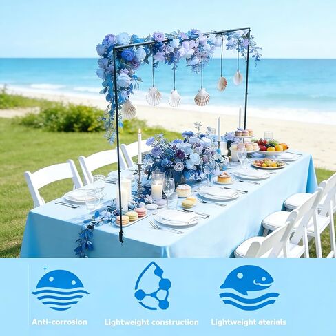 حامل قضيب فوق الطاولة مع مشابك بطول 40.64 سم - 98 سم، بطول 40.64 سم - 47.78 سم، طويل القامة قابل للتعديل، قوس طاولة أسود معلق لحفلات الزفاف وأعياد الميلاد والذكرى السنوية لعيد الميلاد والهالوين in Kuwait