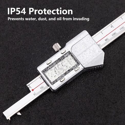 Inside Groove Width Digital Caliper with Hook, Measure Width of Grooves Inside Bores, Range 3-150mm, Resolution 0.01mm, mm/inch, Stainless Steel in Saudi Arabia