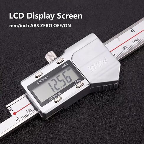 Inside Groove Width Digital Caliper with Hook, Measure Width of Grooves Inside Bores, Range 3-150mm, Resolution 0.01mm, mm/inch, Stainless Steel in Saudi Arabia