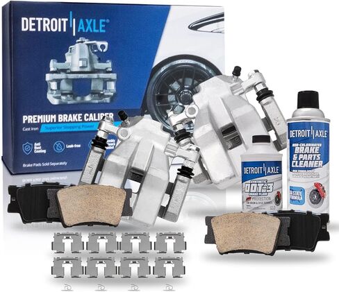Detroit Axle - 1.4L Brake Kit for Volkswagen 2019 2020 Jetta 11.34 inch Front and 10.71 inch Rear Drilled Slotted Brake Rotors Ceramic Brakes Pads Replacement in Kuwait