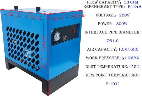 10C مجفف تبريد ضاغط الهواء نظام تجفيف الهواء المبرد 35 CFM سعة التدفق 10HP ضواغط الهواء 220 فولت in Kuwait