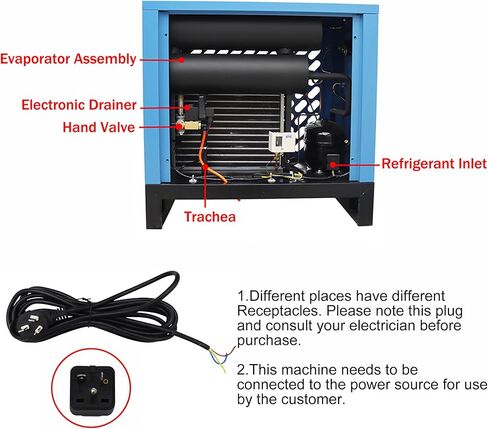 10C مجفف تبريد ضاغط الهواء نظام تجفيف الهواء المبرد 35 CFM سعة التدفق 10HP ضواغط الهواء 220 فولت in Kuwait