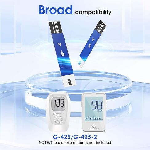Glucoracy G-425-2/G-425 Blood Glucose Test Strips, 50 Counts Test Strips for Diabetes, 50 Counts Blood Lancets, Only for Glucoracy G-425-2/G-425 Meter Kit in Kuwait