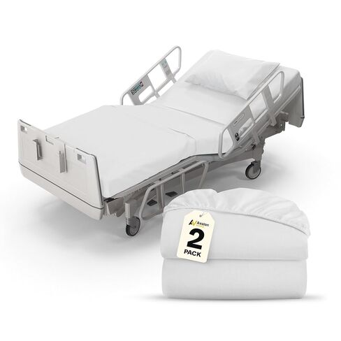 Avalon Bedding Fitted Hospital Bed Sheets - Knitted Jersey Sheets for Hospital Bed Fitted Sheet with All Around Elastic - Twin Size 36" x 84" x 16" (Pack of 2) in Saudi Arabia