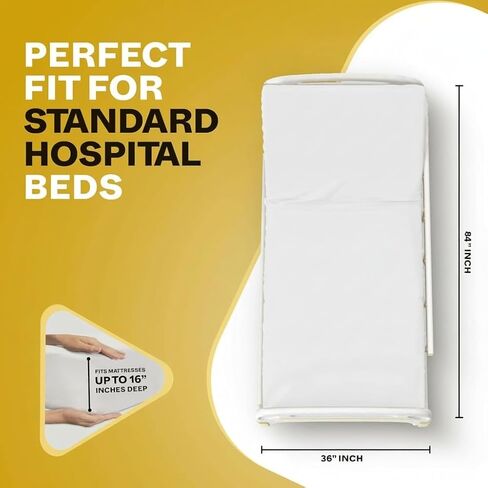 Avalon Bedding Fitted Hospital Bed Sheets - Knitted Jersey Sheets for Hospital Bed Fitted Sheet with All Around Elastic - Twin Size 36" x 84" x 16" (Pack of 2) in Saudi Arabia