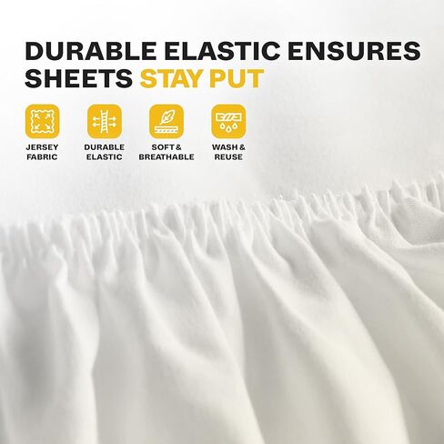 Avalon Bedding Fitted Hospital Bed Sheets - Knitted Jersey Sheets for Hospital Bed Fitted Sheet with All Around Elastic - Twin Size 36" x 84" x 16" (Pack of 2) in Saudi Arabia
