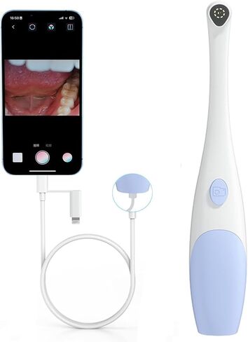 منظار داخلي للفم، كاميرا عالية الدقة 1920 بكسل مع 8 مصابيح LED قابلة للتعديل وكاميرا فيديو منزلية لفحص الأسنان متوافق مع Android وiOS وiPhone (أرجواني) in Kuwait