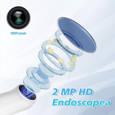 منظار داخلي للفم، كاميرا عالية الدقة 1920 بكسل مع 8 مصابيح LED قابلة للتعديل وكاميرا فيديو منزلية لفحص الأسنان متوافق مع Android وiOS وiPhone (أرجواني) in Kuwait