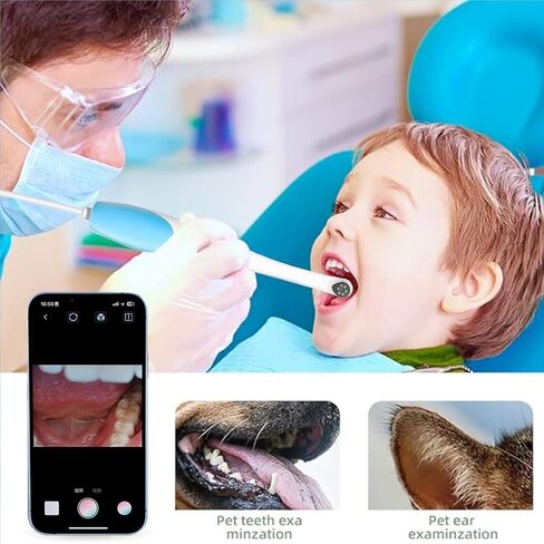 منظار داخلي للفم، كاميرا عالية الدقة 1920 بكسل مع 8 مصابيح LED قابلة للتعديل وكاميرا فيديو منزلية لفحص الأسنان متوافق مع Android وiOS وiPhone (أرجواني) in Kuwait