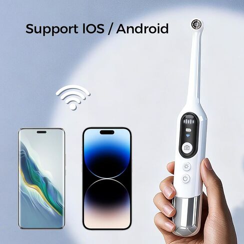 كاميرا منظار HD لاسلكية جديدة 2025 مع 8 مصابيح LED قابلة للتعديل، منظار WiFi لإصلاح السيارات الصناعية المنزلية، فحص الفم والفم للحيوانات الأليفة in Kuwait