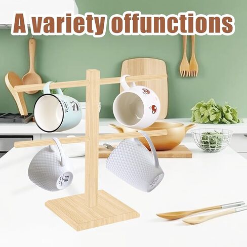 Oktoberfest Pretzel Holder Stand with Arms Hanging - Bamboo Pretzel & Sausage Hanger Display Rack for Beer Mugs, Decor, Party Serving Supplies in Kuwait