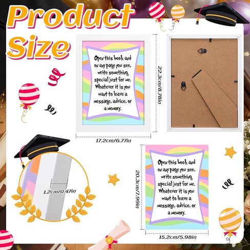 2 Pcs Graduation Party Table Sign Graduation Candy Buffet Sign Decorations Colorful Grad Table Decor White Wooden Picture Frame Inspirational Gifts Class of 2026 Grad Party Gifts in Kuwait