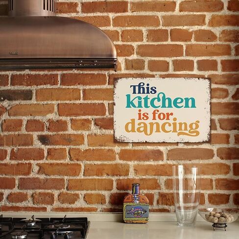 YOYI ART This Kitchen is for Dancing Sign - Funny Kitchen Signs Wall Deocr, Metal Tin Sign for Home Kitchen Wall Decor, Cool Gifts for Women, 12 x 8 inch in Kuwait