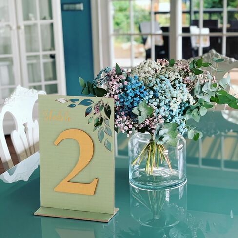 Wooden Wedding Table Numbers 1-10 with Base vintage Gold Number Table Signs with Stand Rustic Sage Green Table Centerpiece for Wedding Reception Bridal Shower Banquet and Event Decor in Kuwait